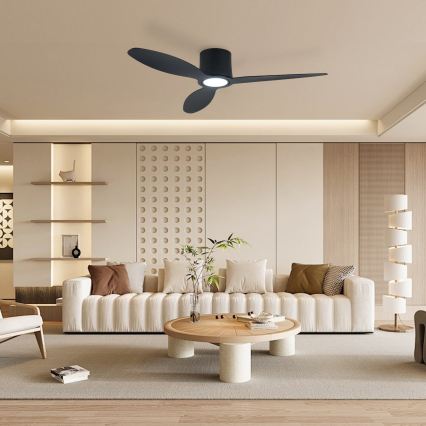 ZEVENTI - LED himmennettävä kattotuuletin VENTORA LED/24W/230V 3000/4000/6000K Wi-Fi Tuya musta + kaukosäädin