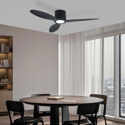 ZEVENTI - LED himmennettävä kattotuuletin VENTORA LED/24W/230V 3000/4000/6000K Wi-Fi Tuya musta + kaukosäädin