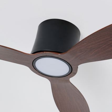 ZEVENTI - LED-himmennettävä kattotuuletin VENTORA LED/24W/230V 3000/4000/6000K Wi-Fi Tuya musta/pähkinä + kaukosäädin