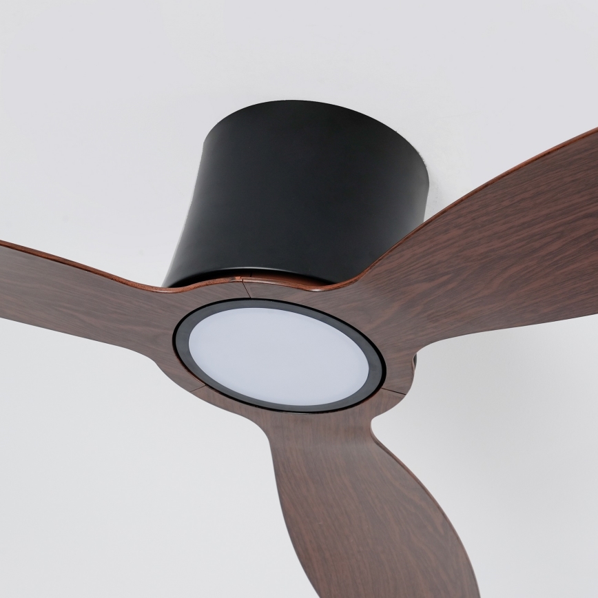 ZEVENTI - LED-himmennettävä kattotuuletin VENTORA LED/24W/230V 3000/4000/6000K Wi-Fi Tuya musta/pähkinä + kaukosäädin