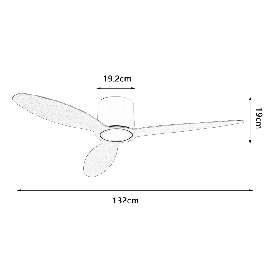 ZEVENTI - LED-himmennettävä kattotuuletin VENTORA LED/24W/230V 3000/4000/6000K Wi-Fi Tuya musta/pähkinä + kaukosäädin