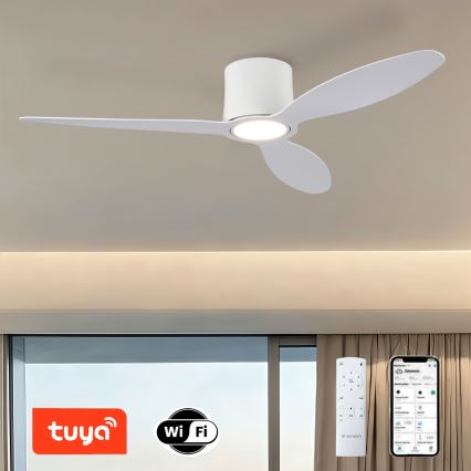 ZEVENTI - himmennettävä LED-kattotuuletin VENTORA LED/24W/230V 3000/4000/6000K Wi-Fi Tuya valkoinen + kaukosäädin