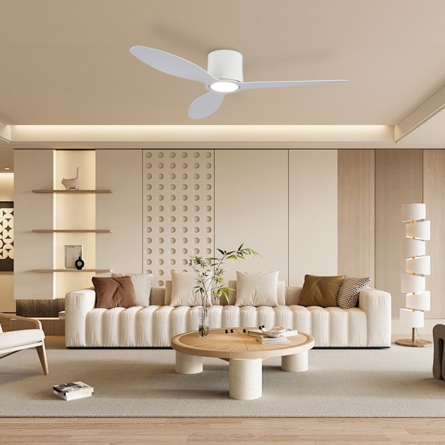 ZEVENTI - himmennettävä LED-kattotuuletin VENTORA LED/24W/230V 3000/4000/6000K Wi-Fi Tuya valkoinen + kaukosäädin