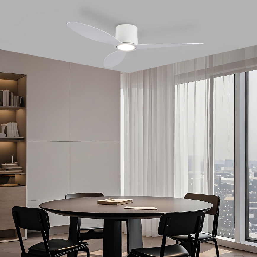 ZEVENTI - himmennettävä LED-kattotuuletin VENTORA LED/24W/230V 3000/4000/6000K Wi-Fi Tuya valkoinen + kaukosäädin