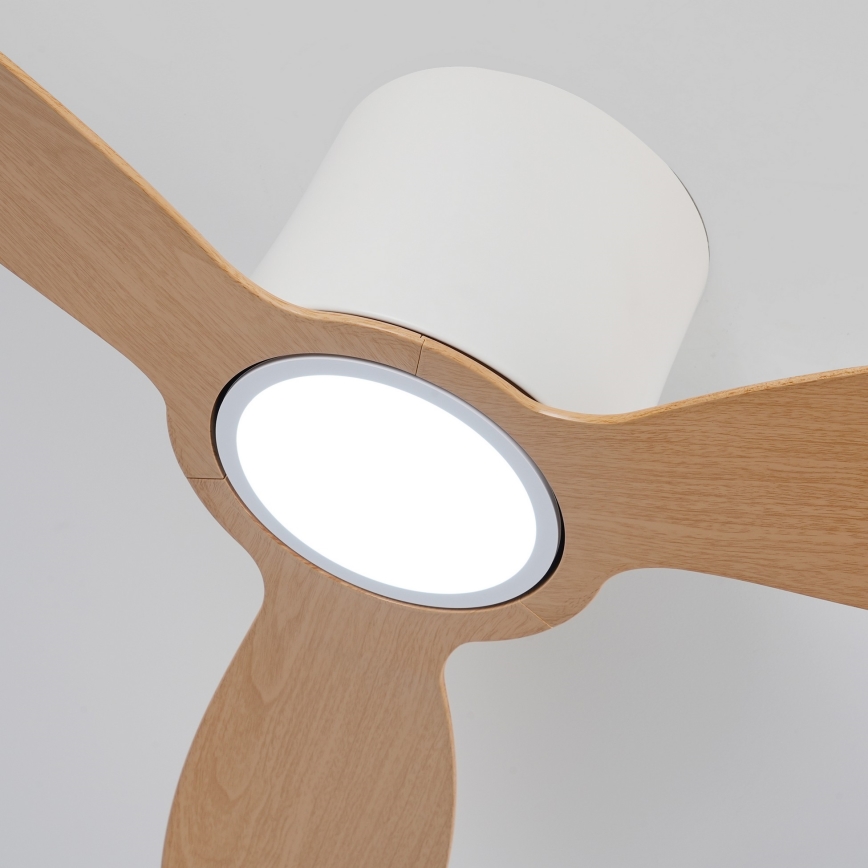 ZEVENTI - LED Himmennettävä kattotuuletin VENTORA LED/24W/230V 3000/4000/6000K Wi-Fi Tuya valkoinen/tammi + kaukosäädin