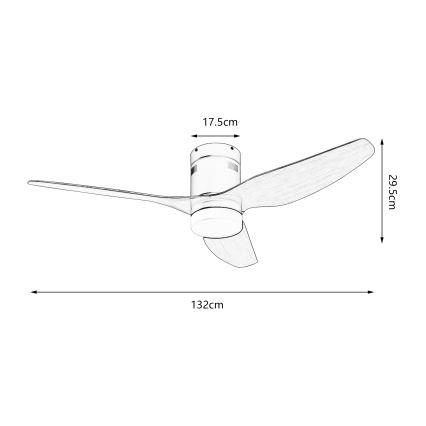 ZEVENTI - LED-kattotuuletin PADUA LED/18W/230V 3000/4000/6000K Wi-Fi Tuya valkoinen/ruskea + kaukosäädin
