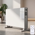 ZEVENTI - Sähköinen suora-/konvektorilämmitin LCD-näytöllä 1250/2000W/230V valkoinen + kaukosäädin
