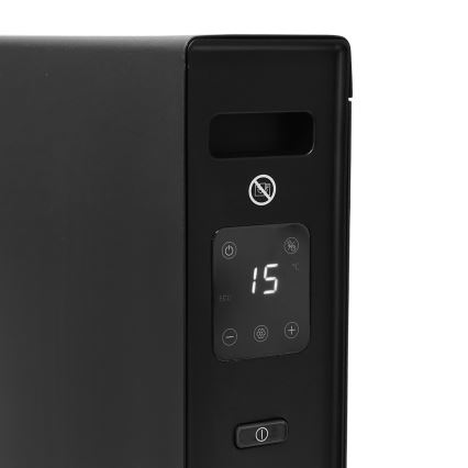 ZEVENTI - Sähköinen suora lämmitin/konvektori LCD-näytöllä 1250/2000W/230V musta + kaukosäädin