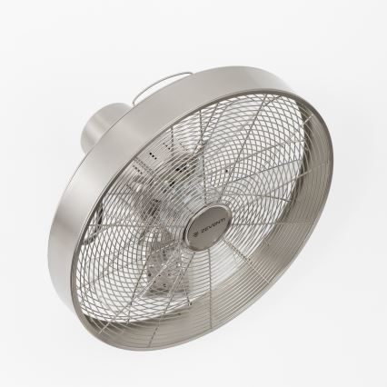 ZEVENTI - Seinäkiinnitteinen tuuletin FREEZE 50W/230V Ø 45 cm mattakromi + kaukosäädin