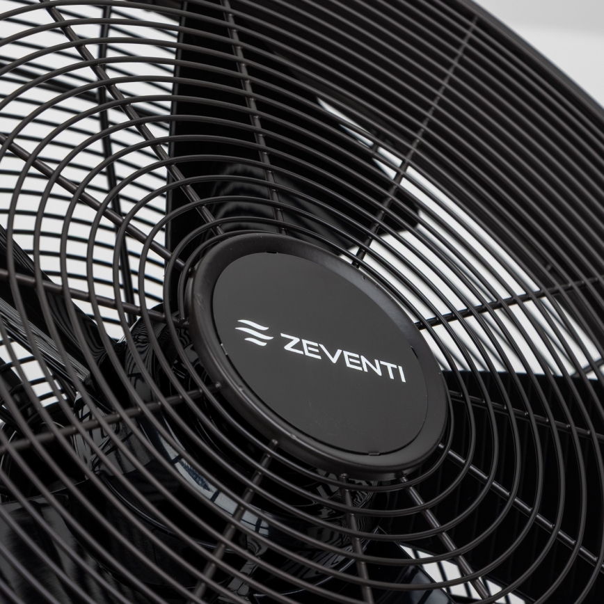 ZEVENTI - Seinäpuhallin FREEZE 50W/230V Ø 45 cm musta + kaukosäädin
