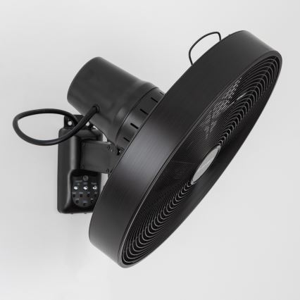 ZEVENTI - Seinäpuhallin FREEZE 50W/230V Ø 45 cm musta + kaukosäädin