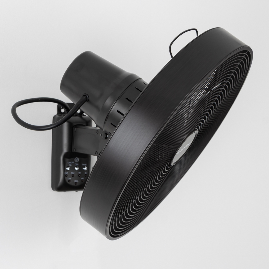 ZEVENTI - Seinäpuhallin FREEZE 50W/230V Ø 45 cm musta + kaukosäädin