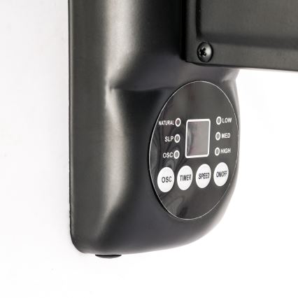 ZEVENTI - Seinäkiinnitteinen tuuletin FANNY 50W/230V, halkaisija 45 cm, musta + kaukosäädin