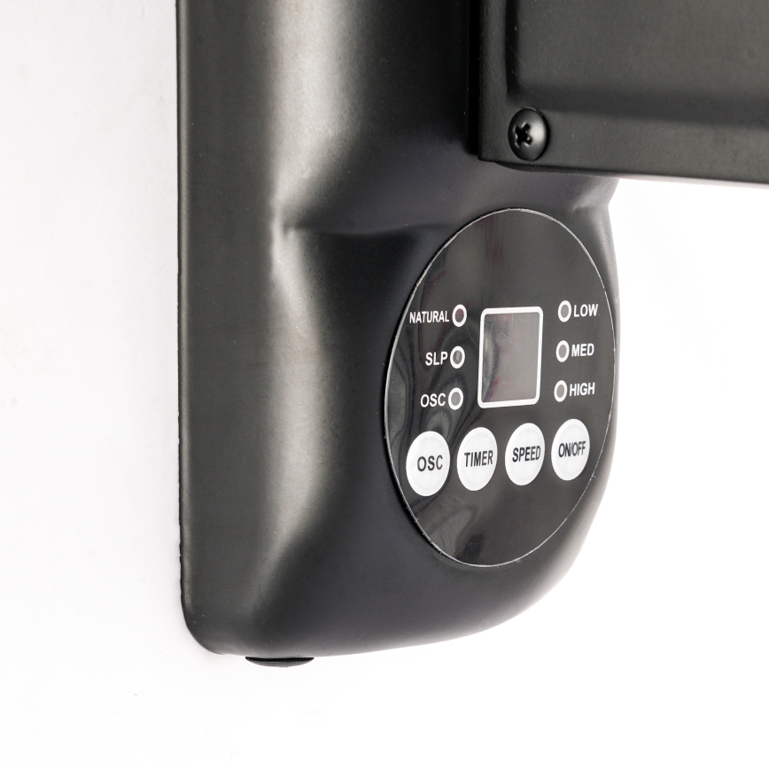 ZEVENTI - Seinäkiinnitteinen tuuletin FANNY 50W/230V, halkaisija 45 cm, musta + kaukosäädin