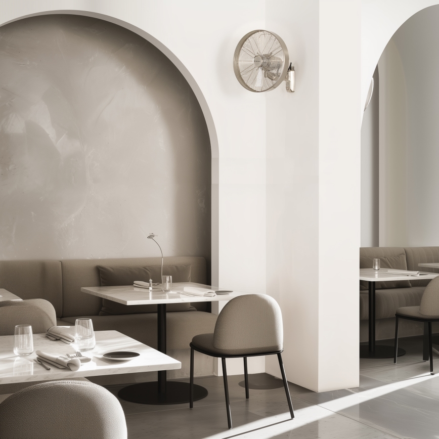 ZEVENTI - Seinätuuletin FREEZE 50W/230V halkaisija 40 cm mattakromi + kauko-ohjaus