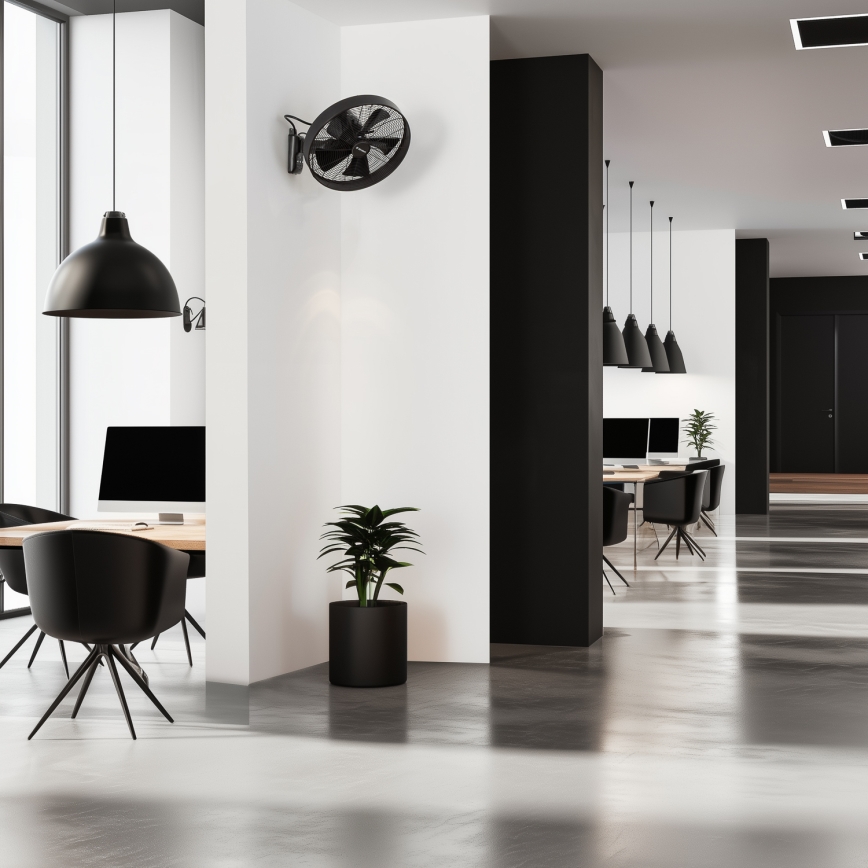 ZEVENTI - Seinätuuletin FREEZE 50W/230V halkaisija 40 cm musta + kauko-ohjaus