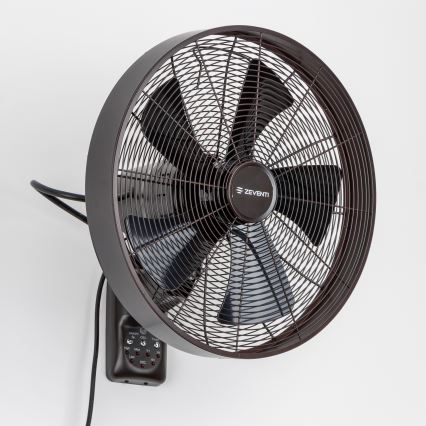ZEVENTI - Seinätuuletin FREEZE 50W/230V, halkaisija 45 cm, musta/ruskea + kaukosäädin