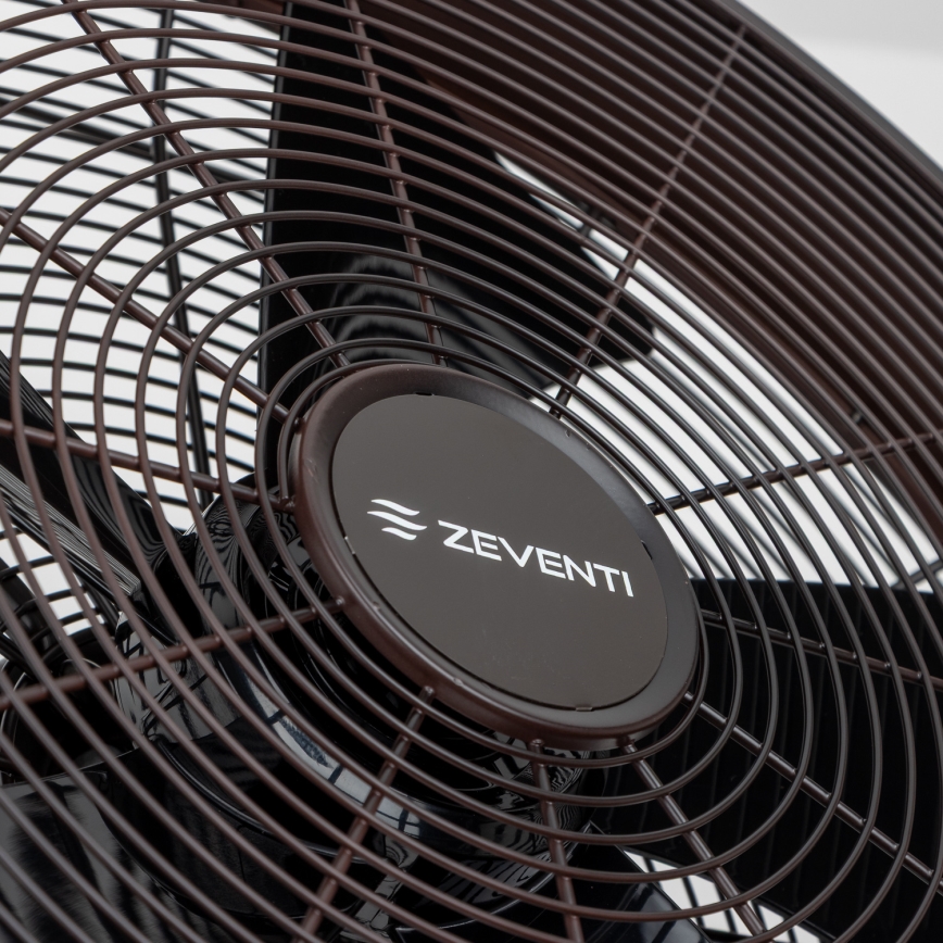 ZEVENTI - Seinätuuletin FREEZE 50W/230V, halkaisija 45 cm, musta/ruskea + kaukosäädin