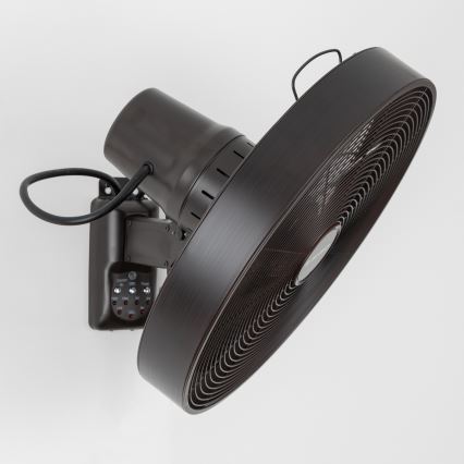 ZEVENTI - Seinätuuletin FREEZE 50W/230V, halkaisija 45 cm, musta/ruskea + kaukosäädin