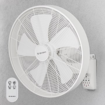 ZEVENTI - Seinätuuletin FREEZE 50W/230V Ø 45 cm valkoinen + kaukosäädin