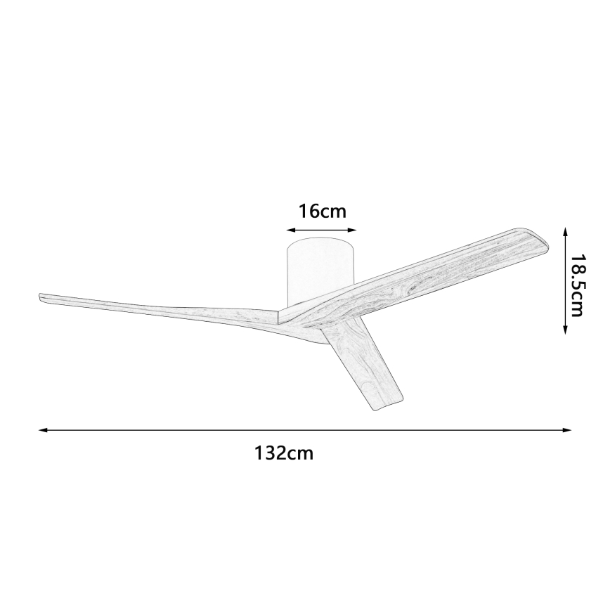 ZEVENTI - Kattotuuletin VELLON Wi-Fi Tuya musta/pähkinä + kaukosäädin