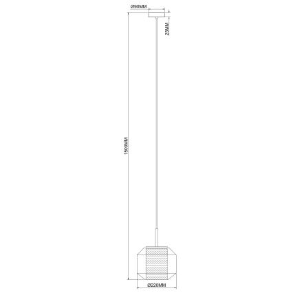 Zuma Line - riippuvalaisin kaapelilla 1xE27/25W/230V Ø 22 cm kulta/musta