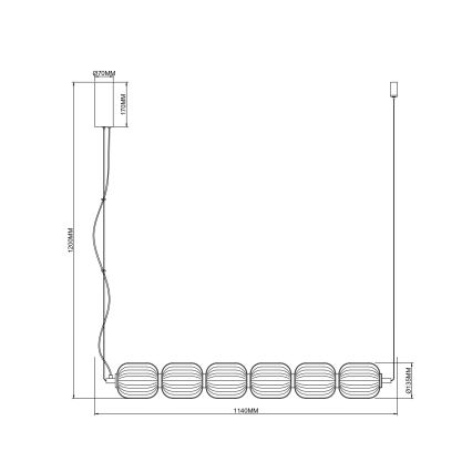 Zuma Line - LED-riippuvalaisin johdolla LED/50W/230V kultainen
