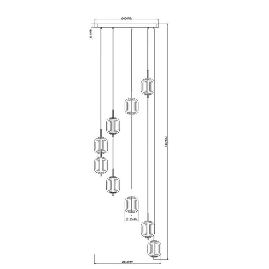 Zuma Line - LED-riippuvalaisin vaijerilla LED/55W/230V halkaisija 63 cm kultainen