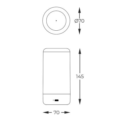 Zuma Line - LED himmennettävä ladattava pöytävalaisin LED/0,5W/230V musta IP54