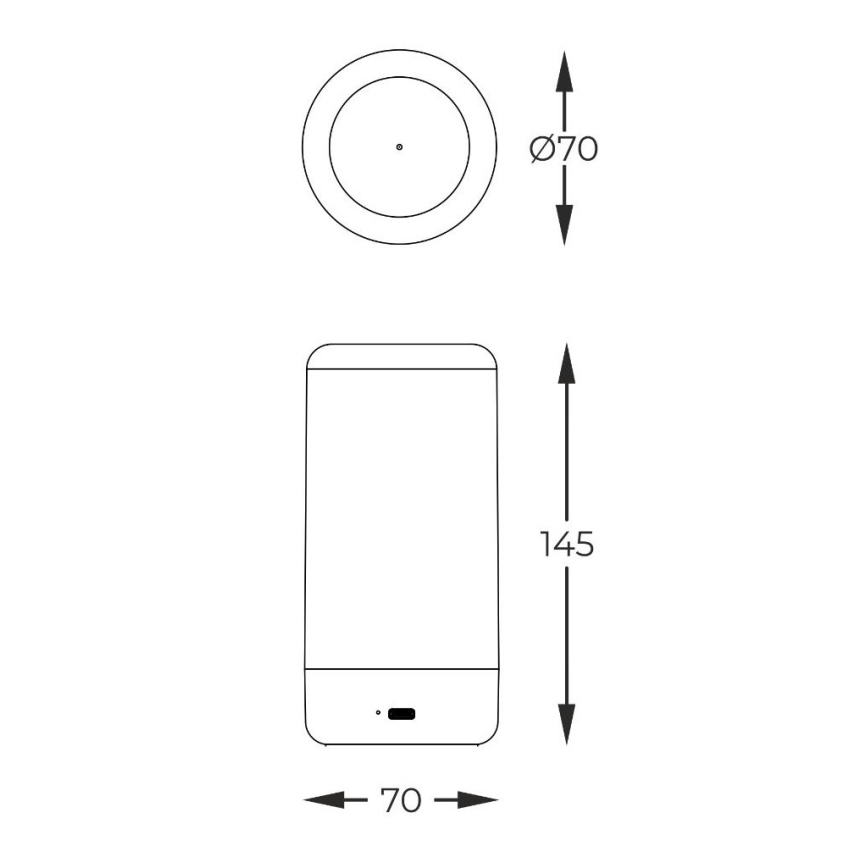 Zuma Line - LED himmennettävä ladattava pöytävalaisin LED/0,5W/230V musta IP54