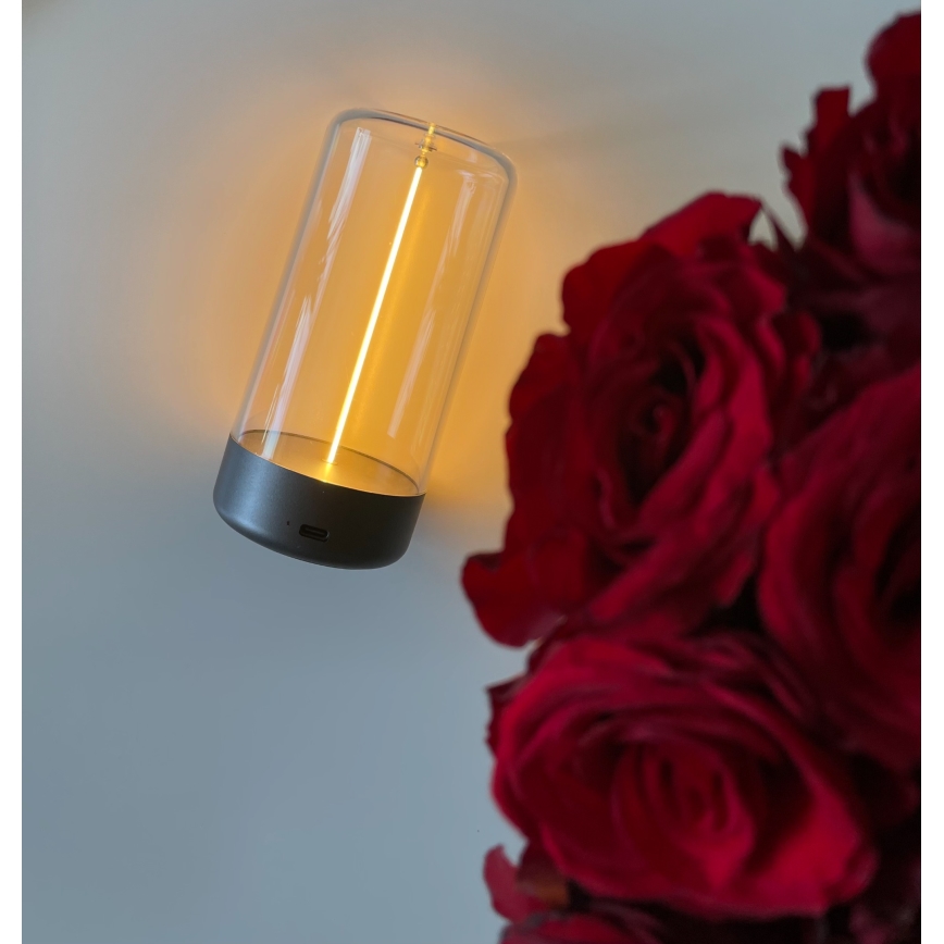 Zuma Line - LED himmennettävä ladattava pöytävalaisin LED/0,5W/230V musta IP54