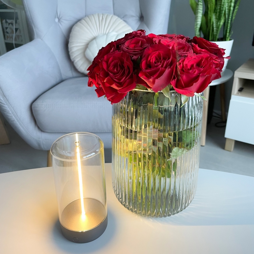 Zuma Line - LED himmennettävä ladattava pöytävalaisin LED/0,5W/230V musta IP54