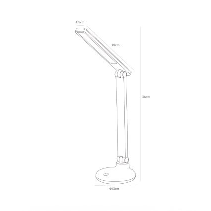 Zuma Line - LED-ladattava pöytävalaisin LED/6W/1200 mAh 3000/4500/6000K CRI 90 valkoinen