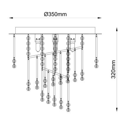 Zuma Line - Kattovalaisin 4xG9/25W/230V, halkaisija 35 cm, kiiltävä kromi/kirkas