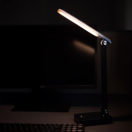 Zuma Line - LED ladattava pöytävalaisin LED/8W/1200 mAh 3000/4500/6000K CRI 90 musta