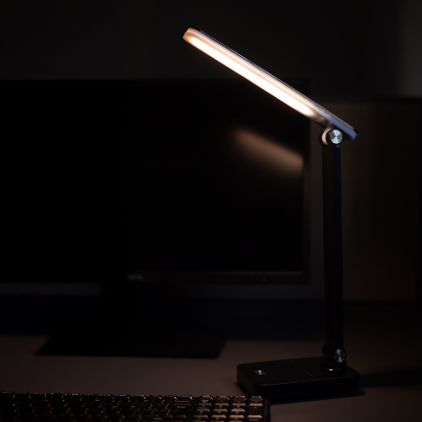 Zuma Line - LED ladattava pöytävalaisin LED/8W/1200 mAh 3000/4500/6000K CRI 90 musta