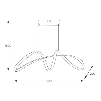 Zuma Line - LED-kattokruunu johdossa LED/50W/230V 3000/4000/6000K kulta
