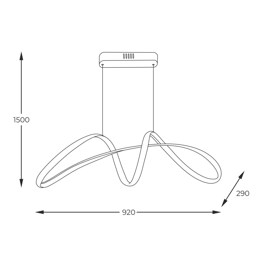 Zuma Line - LED-kattokruunu johdossa LED/50W/230V 3000/4000/6000K kulta
