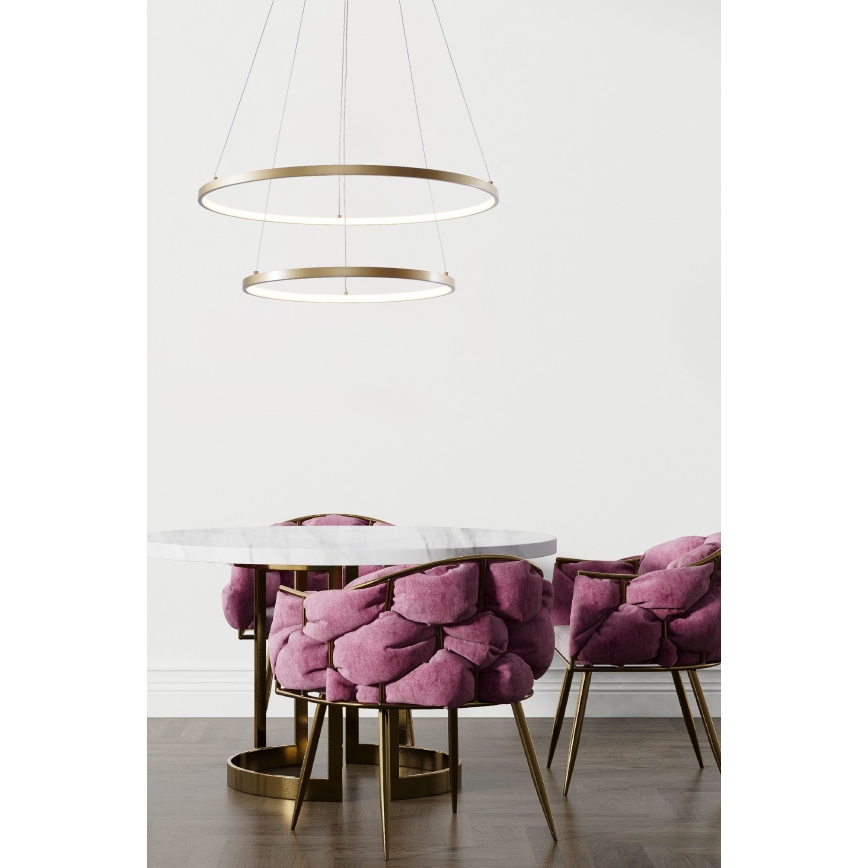 Zuma Line - LED-kattokruunu johdossa LED/60W/230V 3000/4000/6000K halkaisija 80 cm kulta