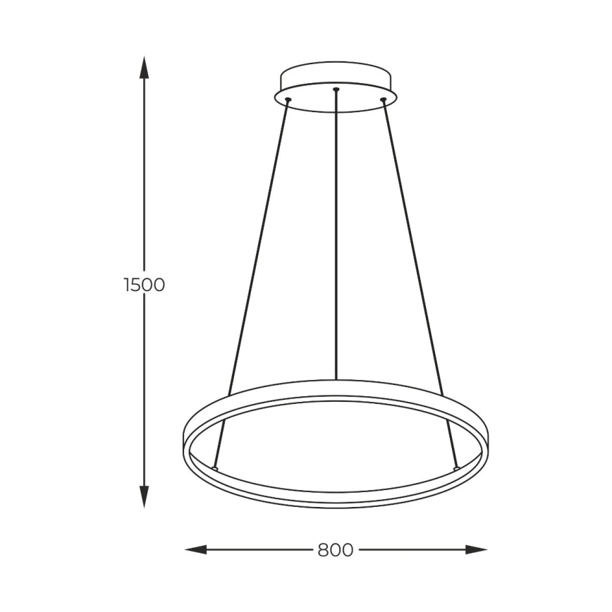 Zuma Line - LED-riippuvalaisin vaijerilla LED/36W/230V 3000/4000/6000K halkaisija 80 cm musta
