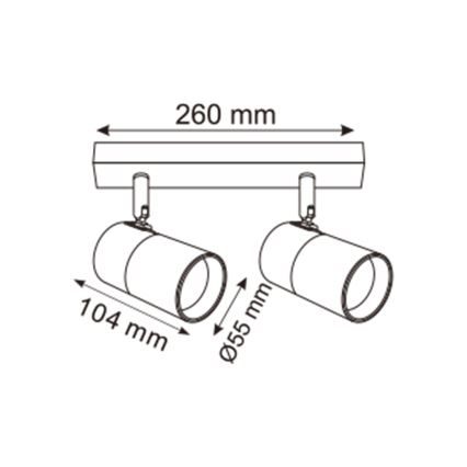 Zuma Line - Kohdevalo 2xGU10/50W/230V musta/kulta