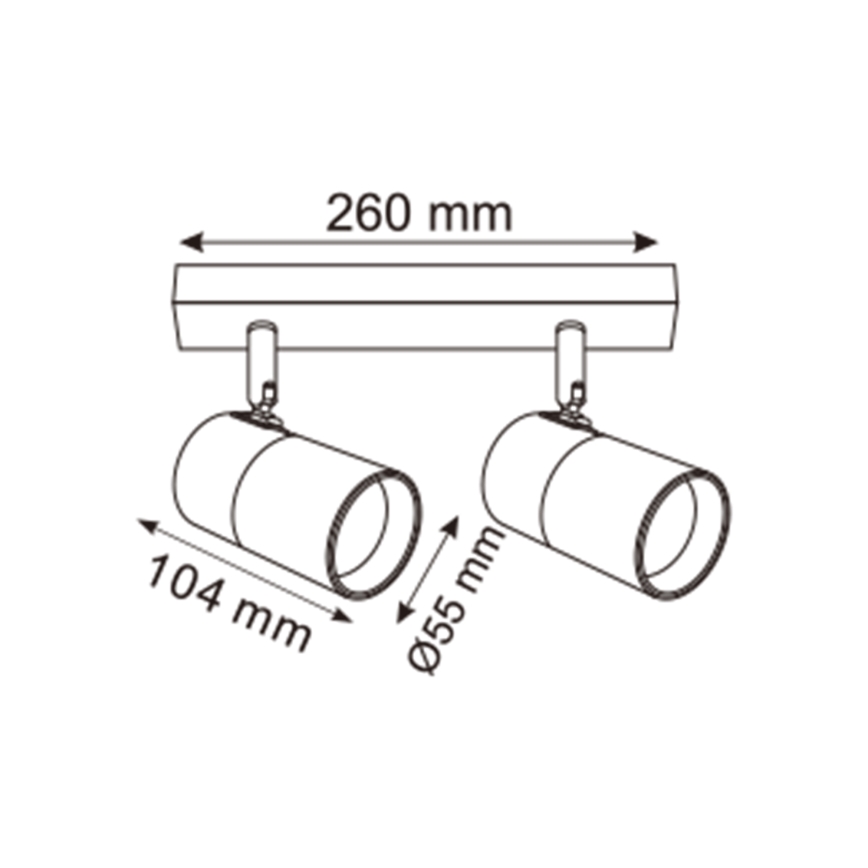 Zuma Line - Kohdevalo 2xGU10/50W/230V musta/kulta