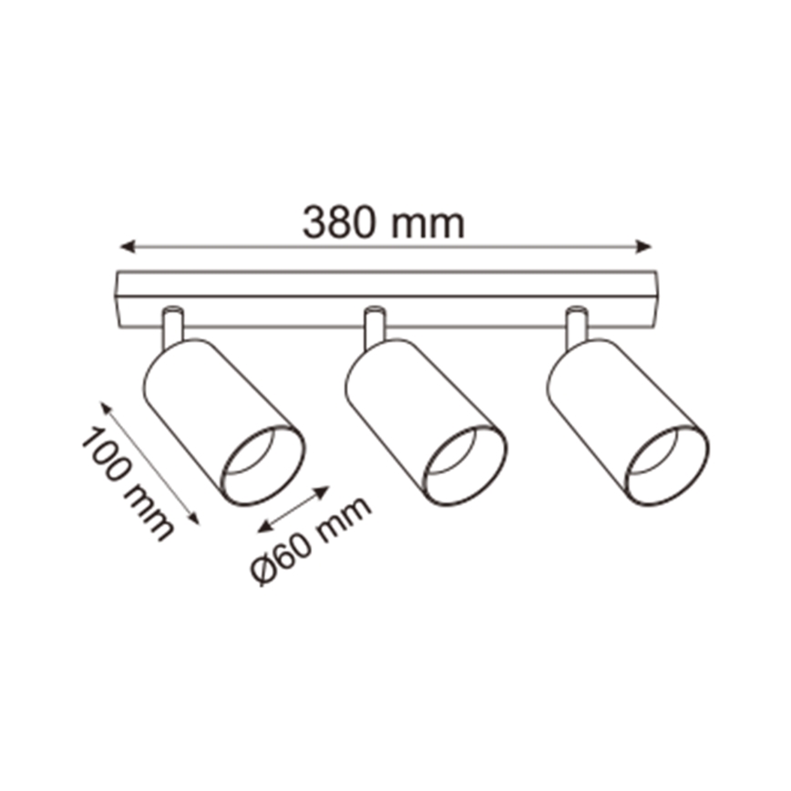 Zuma Line - Kohdevalo 3xGU10/50W/230V musta/harmaa
