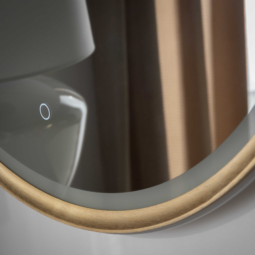 Zuma Line - LED-kylpyhuoneen seinäpeili integroidulla valaistuksella LED/36W/230V 3000/4000/6000K Ø 80 cm IP44 messinki