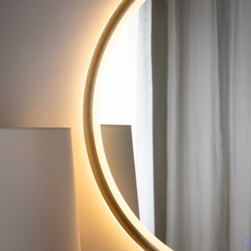 Zuma Line - LED-kylpyhuoneen seinäpeili integroidulla valaistuksella LED/36W/230V 3000/4000/6000K Ø 80 cm IP44 messinki