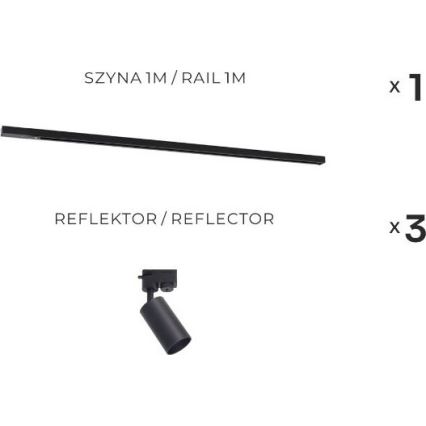 Zuma Line - Kiskovalaisin kiskojärjestelmään 3xGU10/35W/230V musta