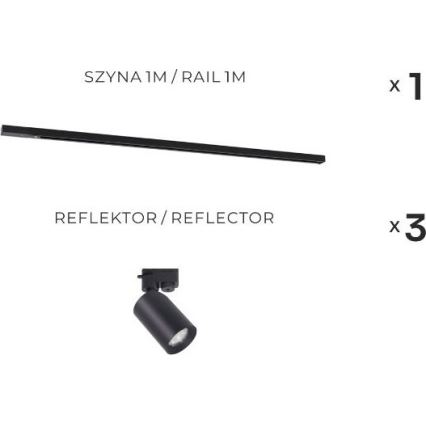 Zuma Line - Kohdevalaisin kiskojärjestelmään 3xGU10/35W/230V musta