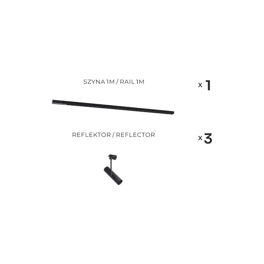 Zuma Line - Spottivalaisin kiskojärjestelmään 3xGU10/35W/230V musta