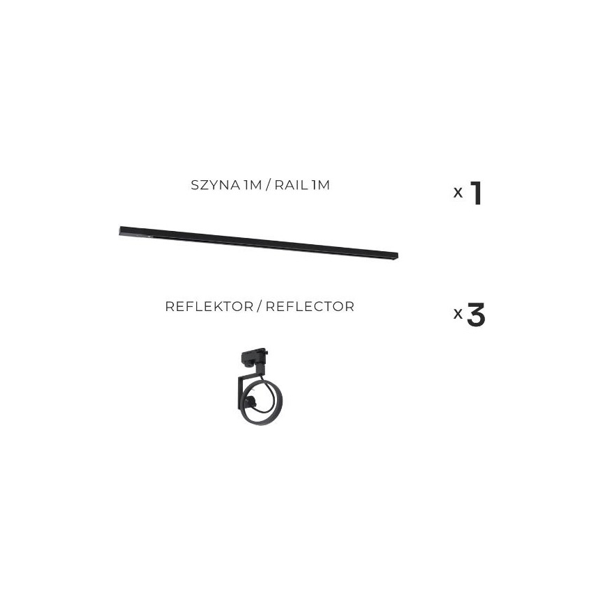 Zuma Line - Kiskovalaisin kiskojärjestelmään 3xGU10/15W/230V musta