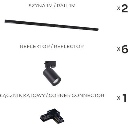 Zuma Line - Kiskospotti 6xGU10/35W/230V musta